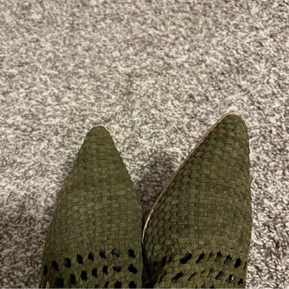 Jeffrey Campbell Leone Woven Leather Mules in Moss - Picture 8 of 12